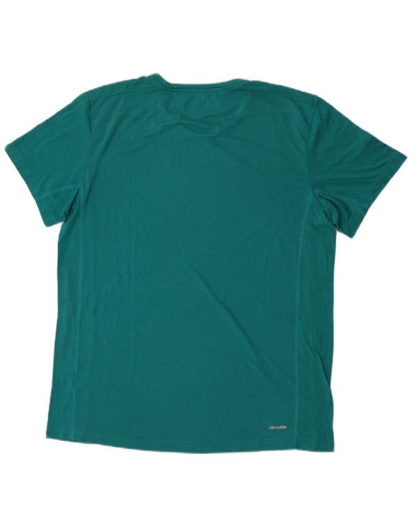 T-shirt Adidas Climalite da uomo Top XL blu poliestere