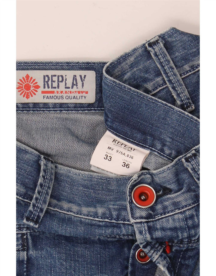 Replay Jeans Bootcut da uomo W33 L36 in cotone blu