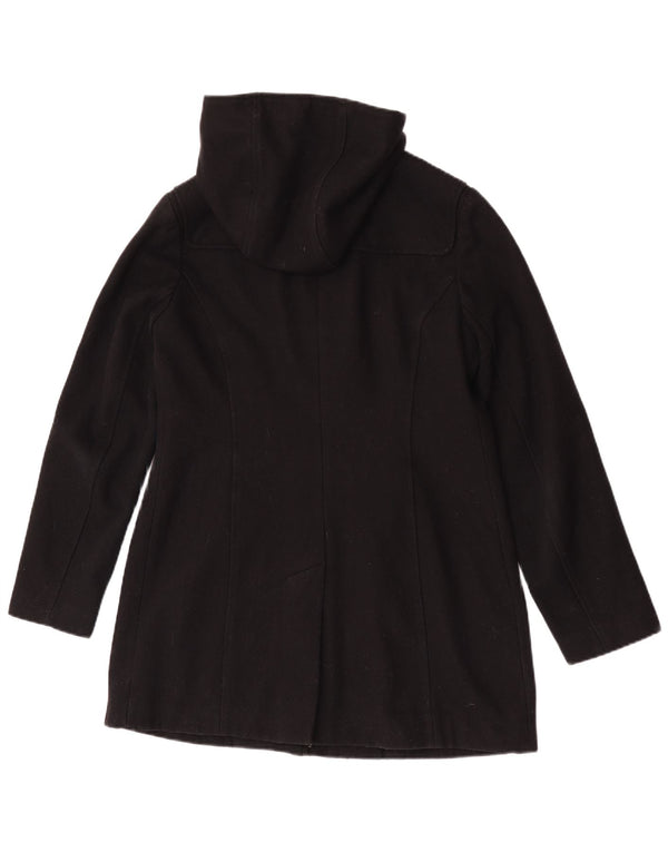 Giacca Parka con cappuccio da donna Michael Kors UK 14 lana nera media