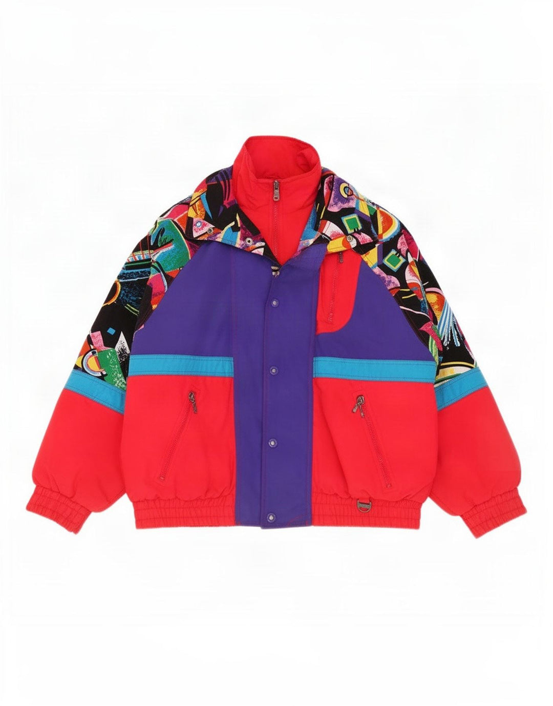 Giacca da sci da uomo Rodeo UK 40 Grande nylon geometrico multicolore