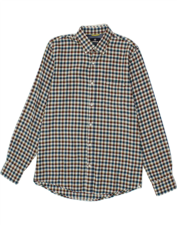 LERROS Mens Flannel Shirt Large Multicoloured Check Cotton Vintage Lerros and Second-Hand Lerros from Messina Hembry 
