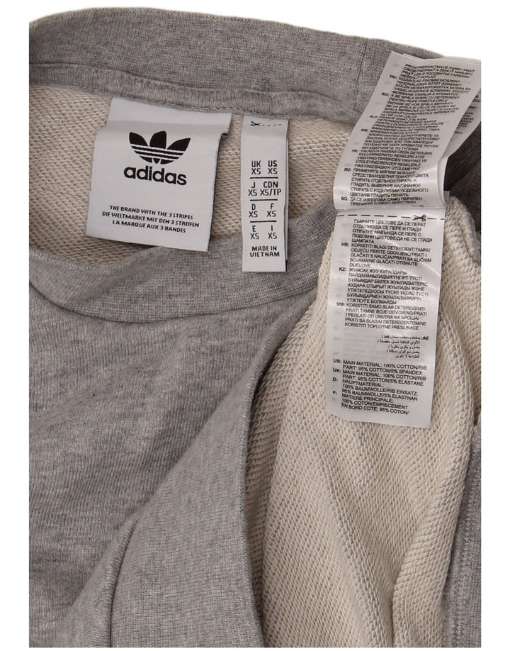 Felpa grafica da uomo ADIDAS maglione XS in cotone grigio