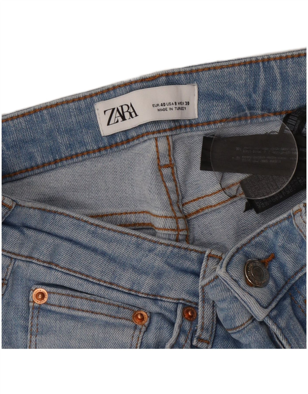 Jeans skinny effetto invecchiato da donna Zara EU 40 medio W30 L27 cotone blu