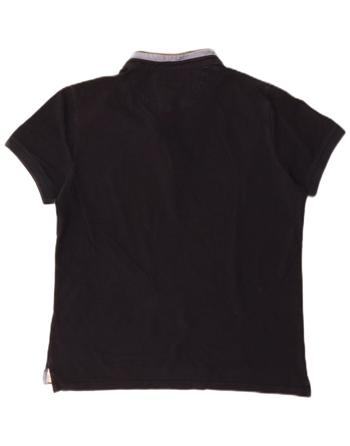 Polo da uomo Massimo Dutti in cotone color block medio blu navy