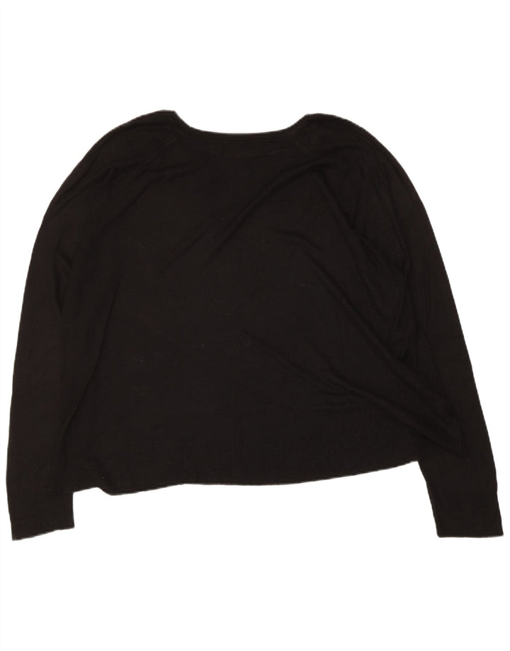 Maglione maglione con scollo a barca da donna Zara UK 14 medio nero