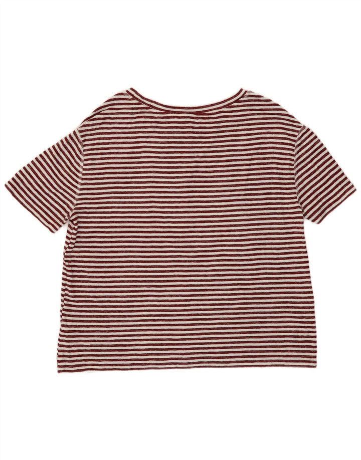 T-shirt da donna Marks & Spencer Top UK 12 Viscosa a righe rosse medie