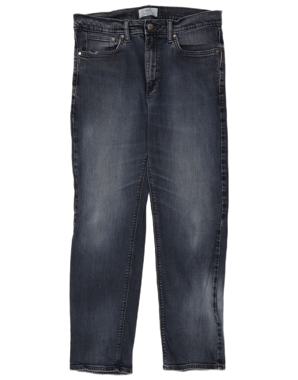 Jeans dritti da uomo Marks & Spencer W34 L31 cotone blu navy
