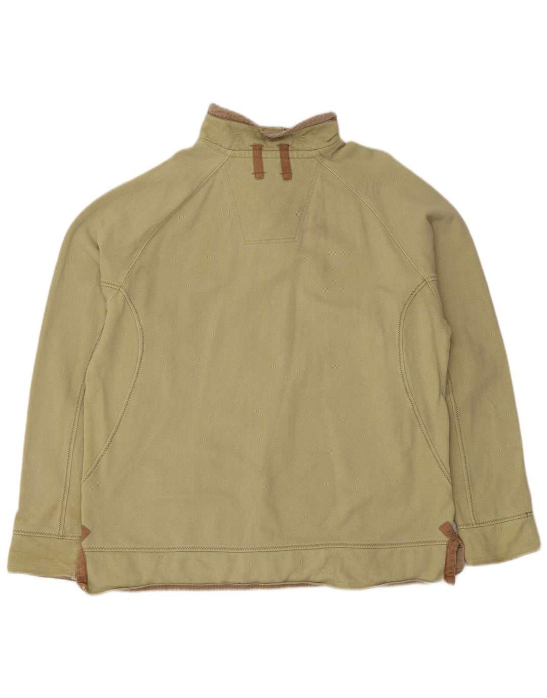 Felpa da uomo con collo abbottonato Fat Face, maglione grande, cotone verde