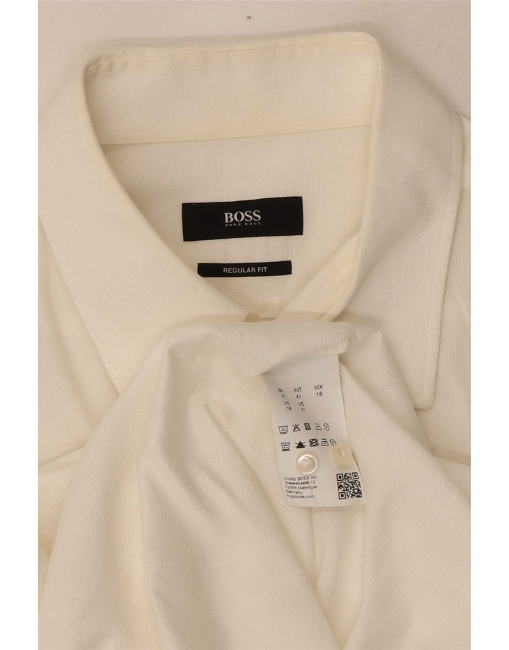 Camicia da uomo vestibilità regolare Hugo Boss taglia 41 grande cotone bianco