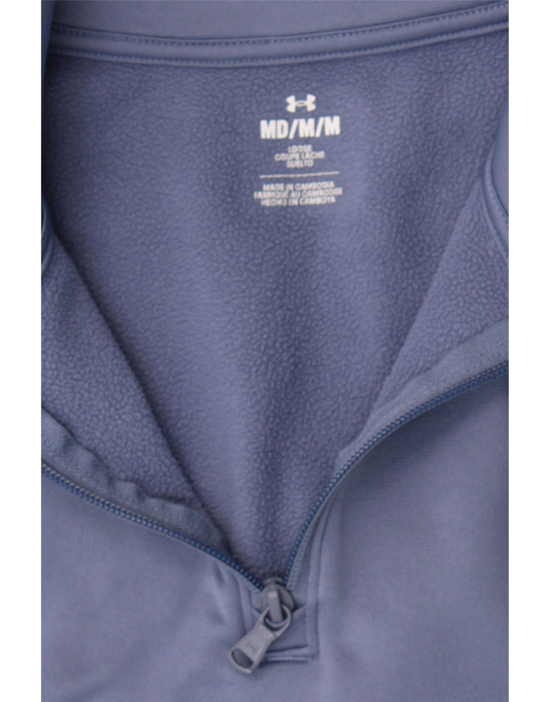 UNDER ARMOUR Mens Zip Neck Sweatshirt Jumper Medium Purple Polyester Vintage Under Armour and Second-Hand Under Armour from Messina Hembry 