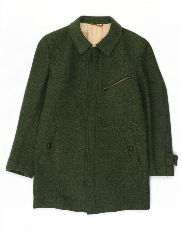Soprabito vintage da uomo IT 44 XS in lana verde