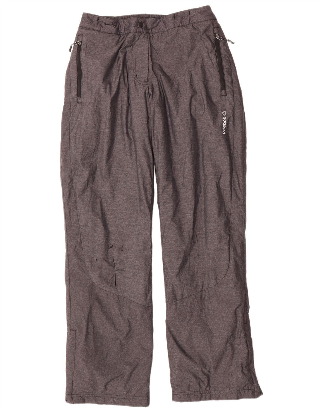 Pantaloni REEBOK giacca a vento da donna UK 12/14 Nylon grigio medio