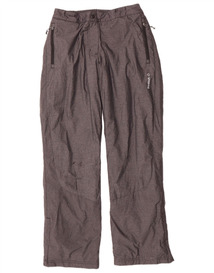 Pantaloni REEBOK giacca a vento da donna UK 12/14 Nylon grigio medio