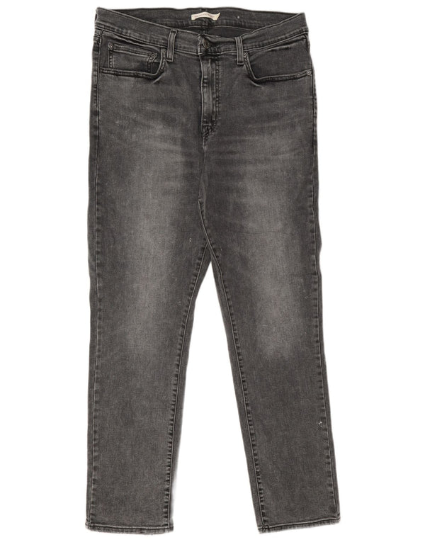 Levi's Womens 724 High Rise Straight Jeans W32 L30 Grey Cotton