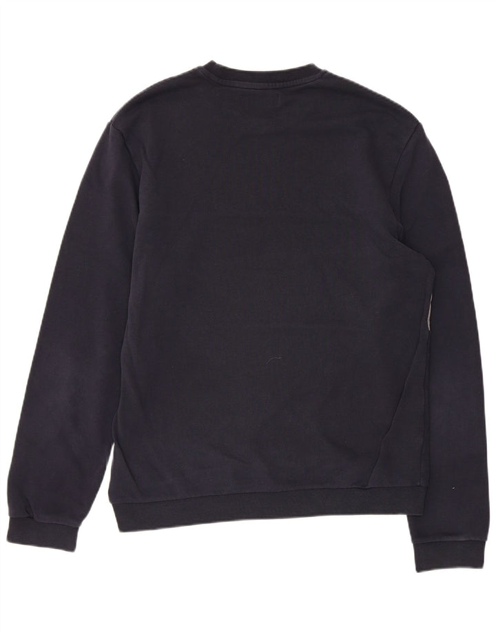 FRED PERRY Felpa da donna Maglione UK 14 Medium Blu Navy Colourblock