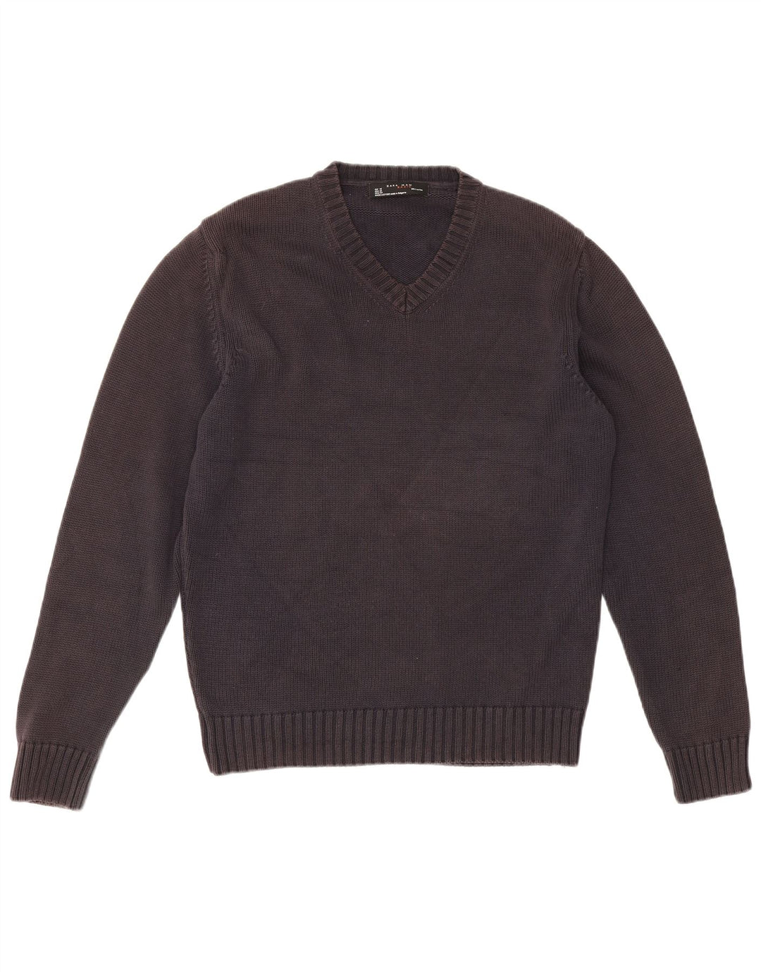 Maglione Zara da uomo con scollo a V blu navy medio