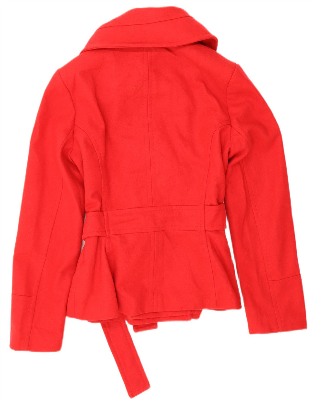 Cappotto da marinaio corto da donna Zara UK 16 grande in lana rossa