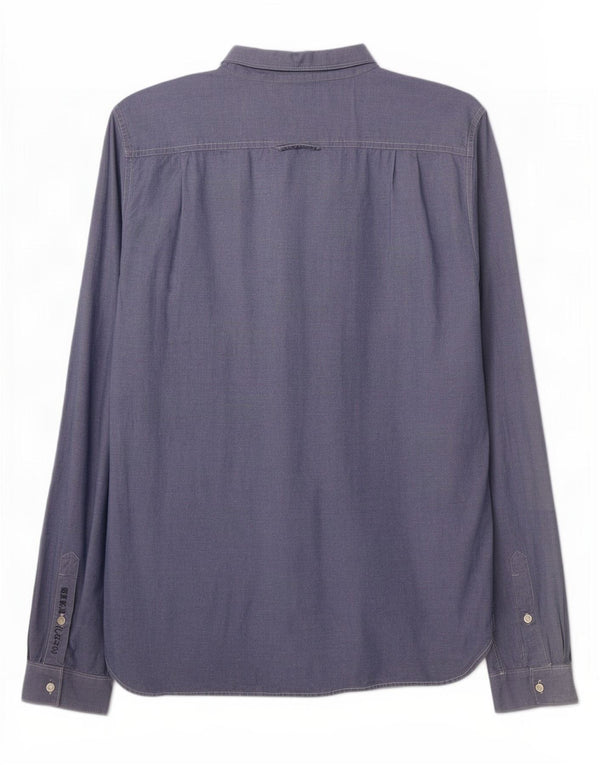 Camicia da uomo Superdry Large in cotone blu