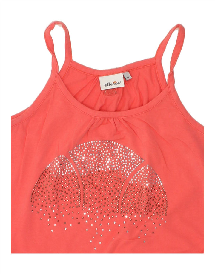 ELLESSE Womens Graphic Cami Top UK 12 Medium Pink Cotton Vintage Ellesse and Second-Hand Ellesse from Messina Hembry 