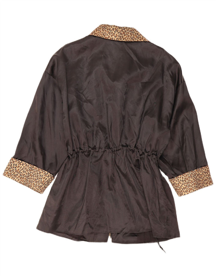 Cappotto da donna Chivalry UK 12 medio nero stampa animalier