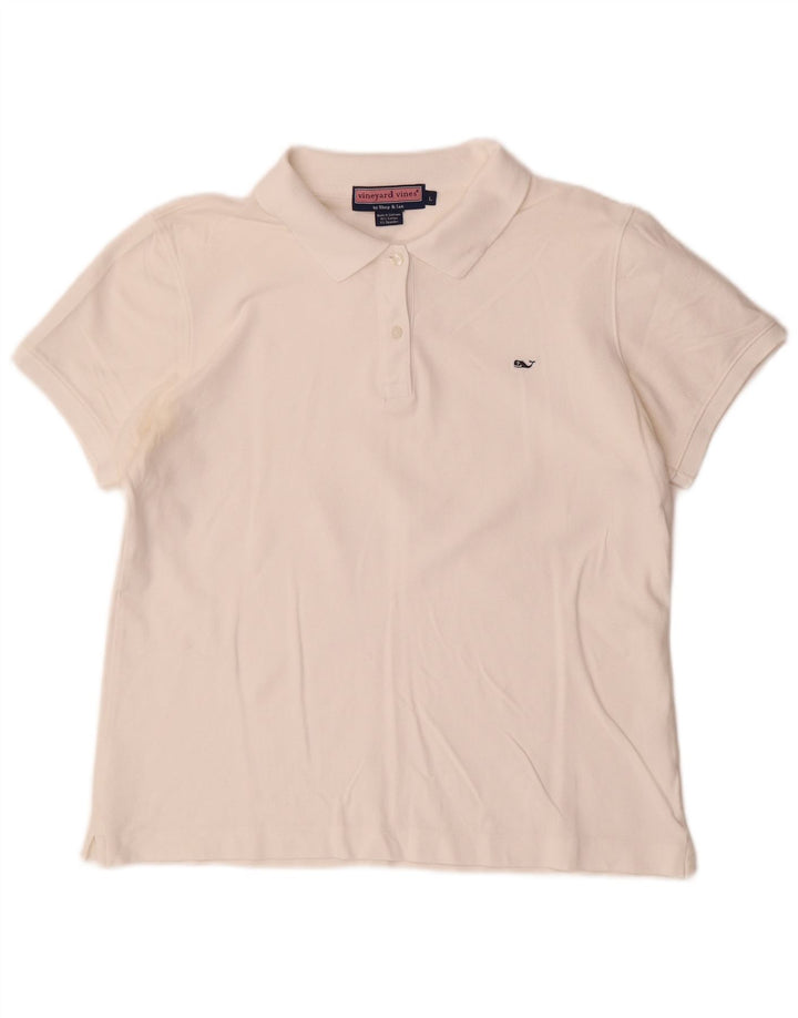 Polo da donna VINEYARD VINES UK 16 grande cotone bianco