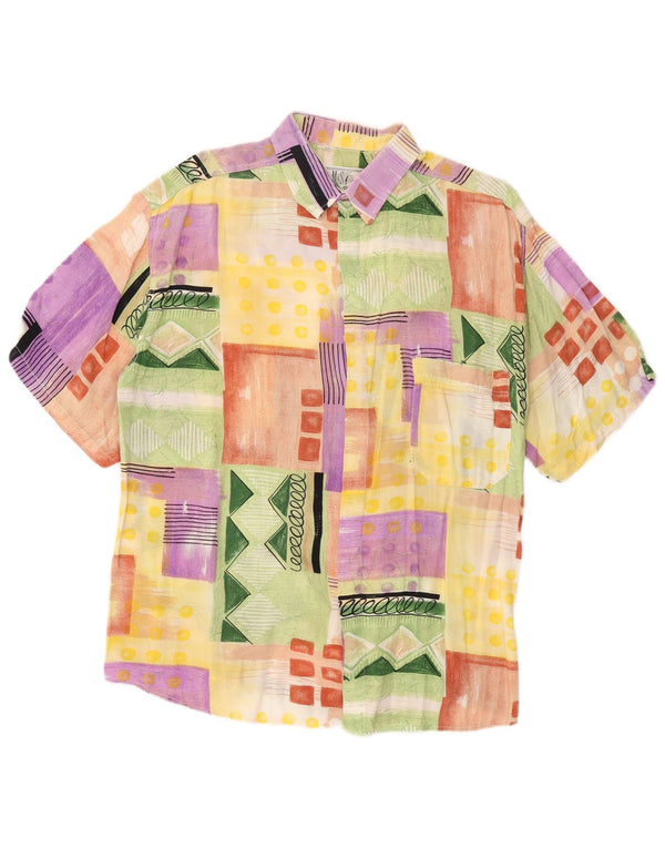 Camicia a maniche corte da uomo VINTAGE Patchwork medio multicolore