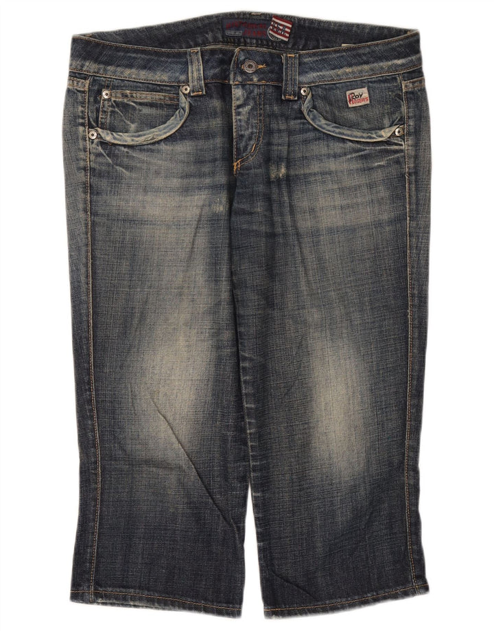 Jeans Capri invecchiati Seven Bell da donna Roy Rogers W34 L20 Blu