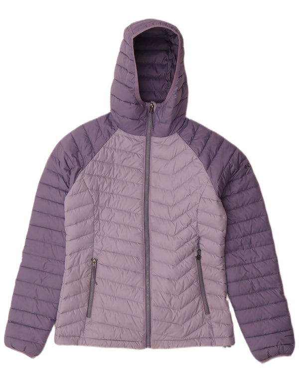 Giacca imbottita con cappuccio da donna Columbia UK 10 Small Purple Colourblock