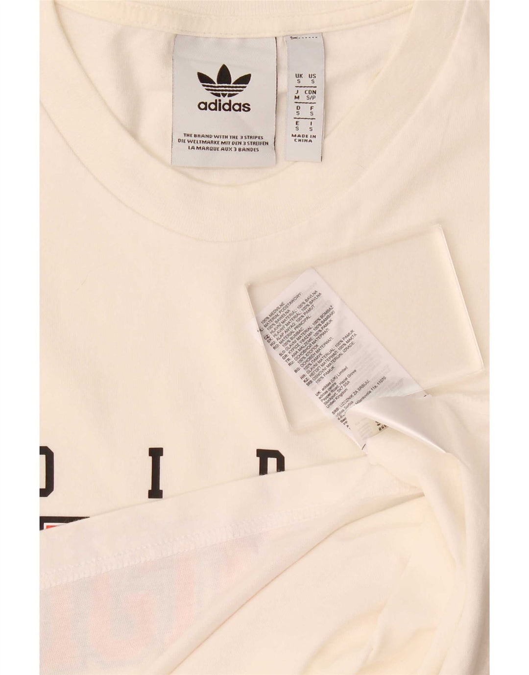 T-shirt grafica da uomo Adidas Top piccola in cotone bianco
