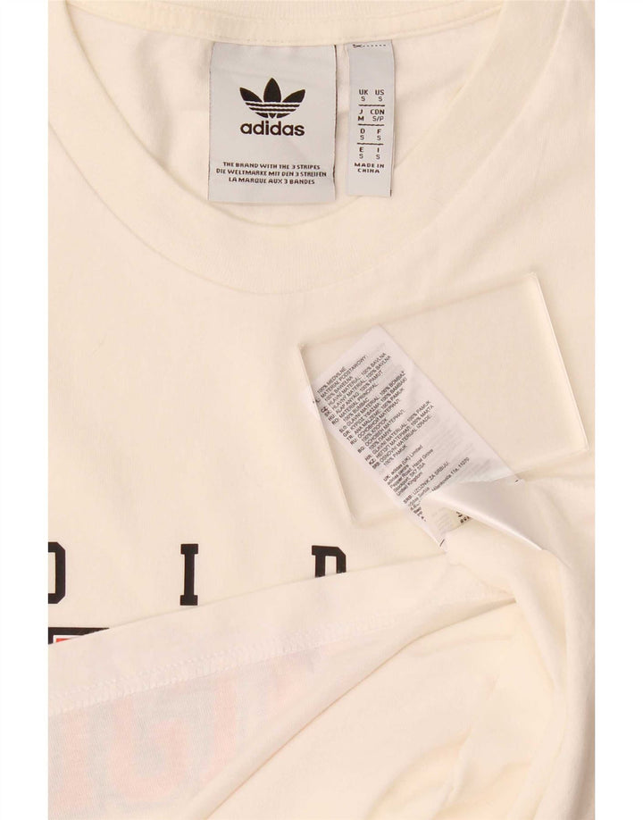 T-shirt grafica da uomo Adidas Top piccola in cotone bianco