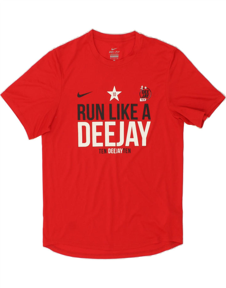 NIKE Mens Dri Fit Running Graphic T-Shirt Top Small Red Polyester Vintage Nike and Second-Hand Nike from Messina Hembry 