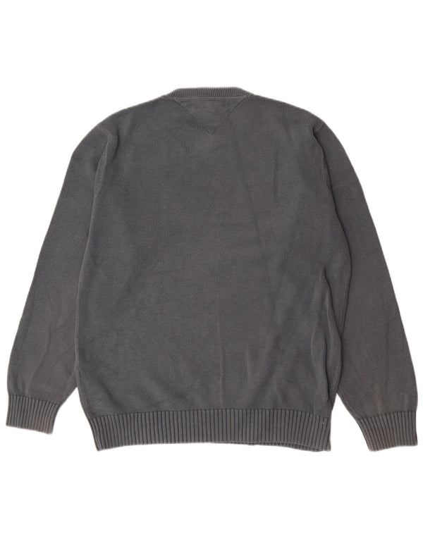 Maglione maglione girocollo da uomo vestibilità regolare Tommy Hilfiger cotone grigio medio