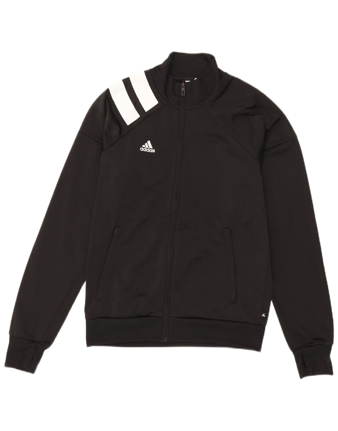 Giacca da ginnastica da uomo Adidas, giacca media, colore nero, in poliestere color block