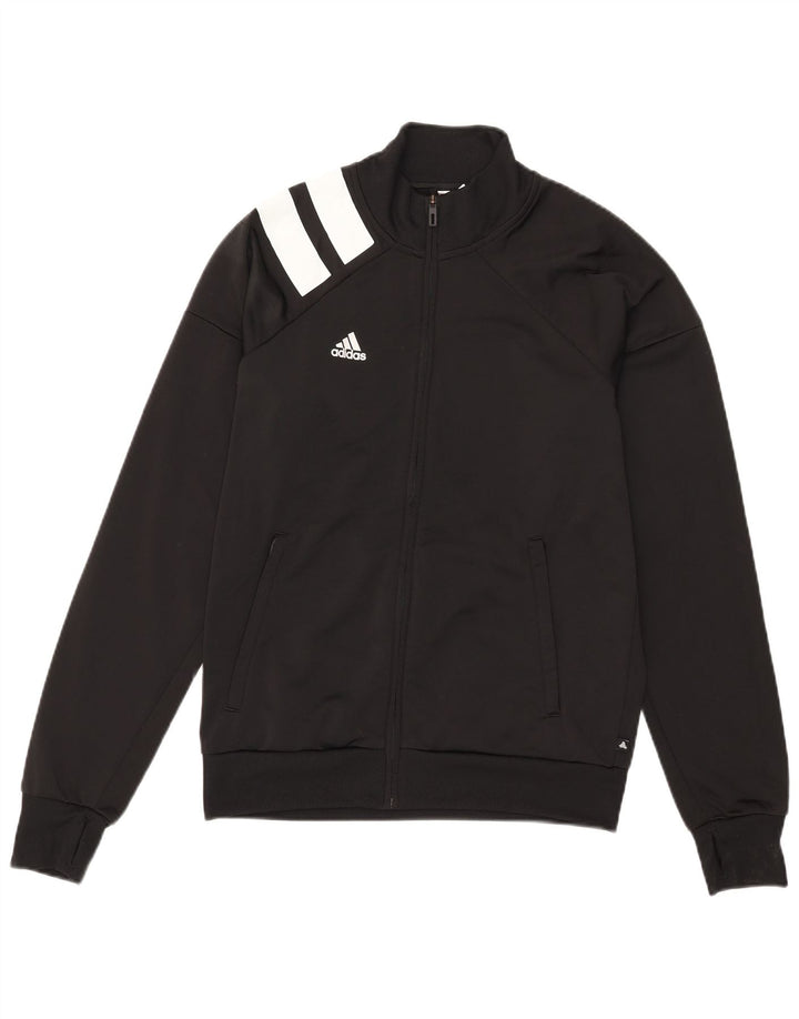 Giacca da ginnastica da uomo Adidas, giacca media, colore nero, in poliestere color block