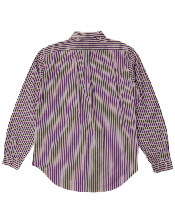 Camicia da uomo Ralph Lauren vestibilità classica taglia 16 grande cotone a righe viola