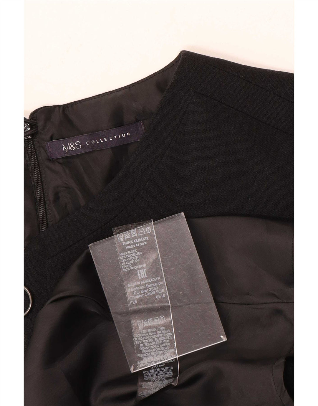 Abito tubino da donna Marks & Spencer UK 14 poliestere nero medio