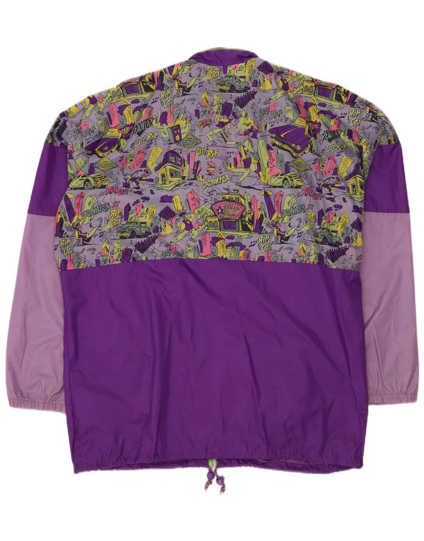 J JEANTEX Giacca antipioggia da uomo vestibilità ampia UK 40 Large Purple Colourblock