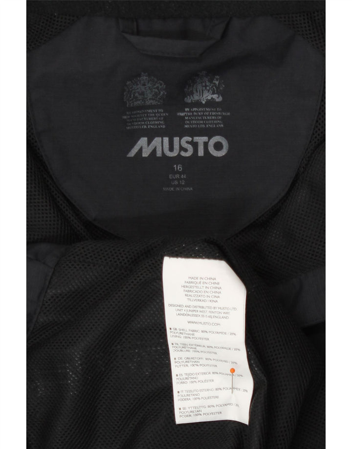 Giacca antipioggia da donna Musto UK 16 grande nera in poliammide