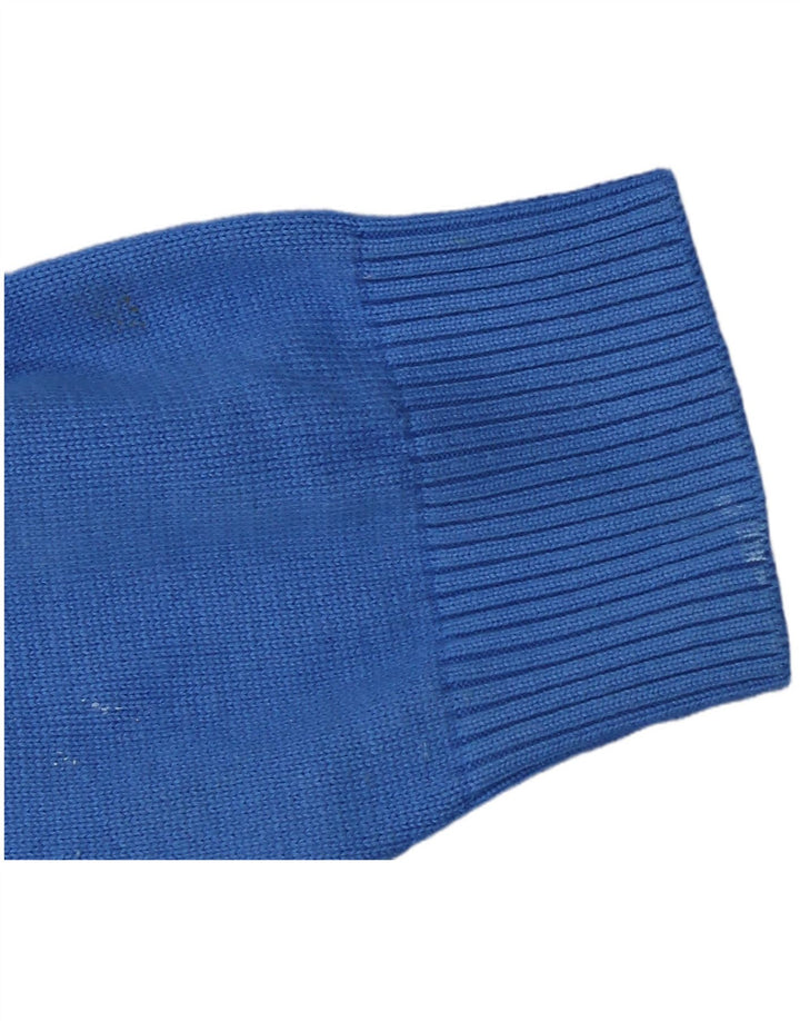 Maglione da uomo con zip e collo Paco 2XL in cotone blu