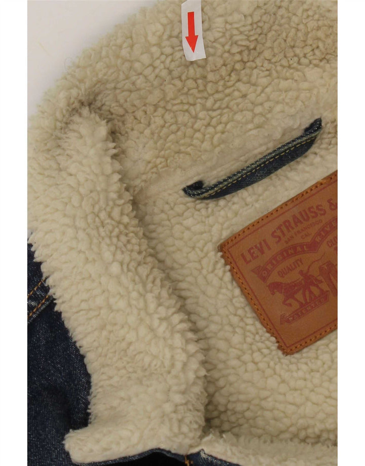 Giacca Levi's da uomo in denim sherpa UK 40 grande cotone blu