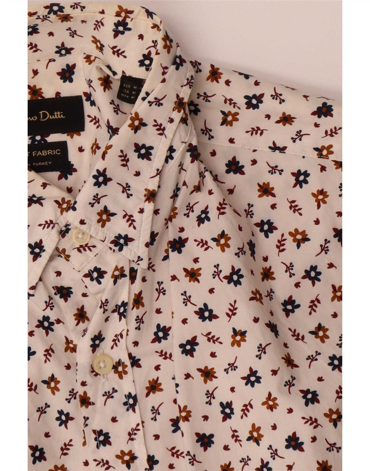 Camicia da uomo Massimo Dutti in cotone floreale bianco medio