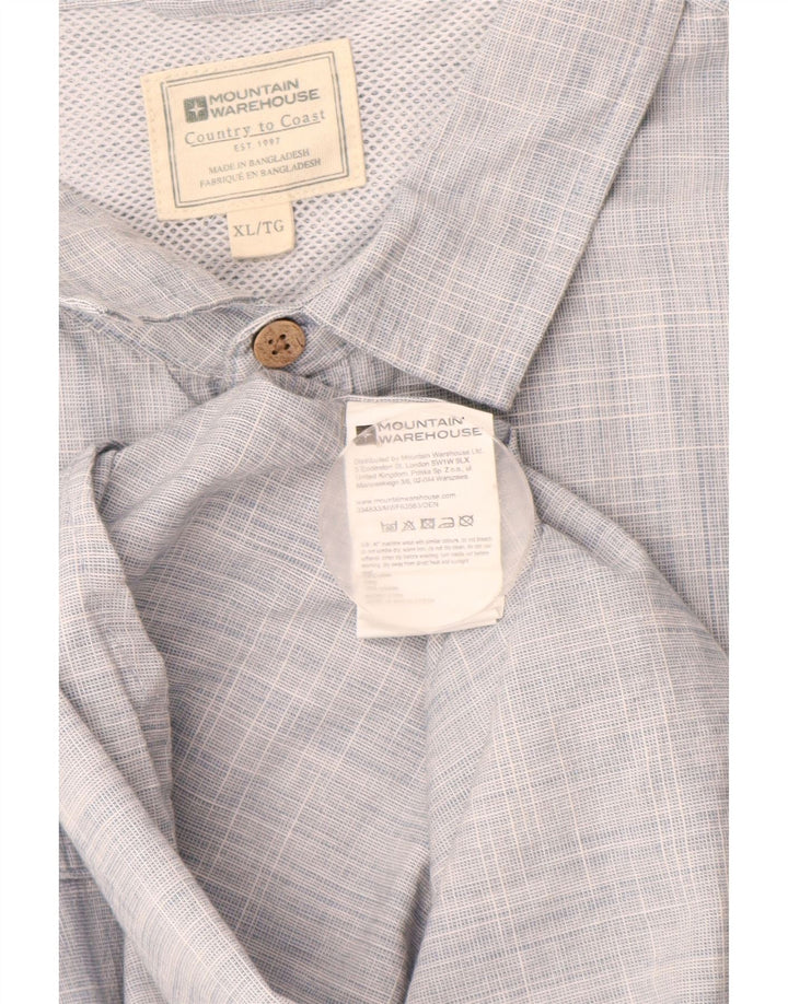 Camicia a maniche corte da uomo Mountain Warehouse XL in cotone blu