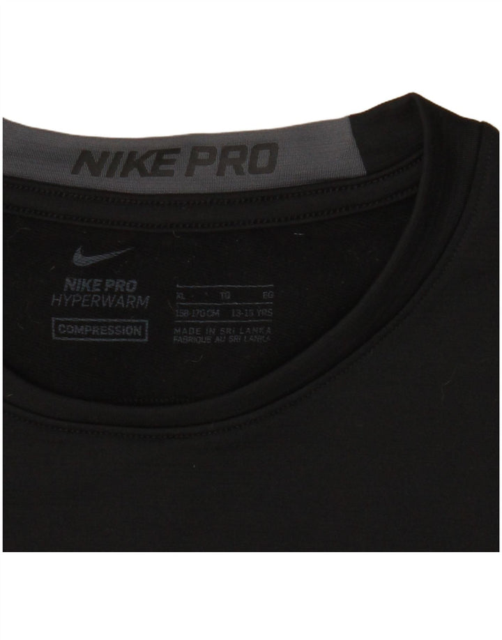 Maglia grafica Nike da ragazzo a manica lunga 13-14 anni XL Nera