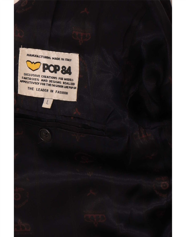 Giacca blazer da uomo a 2 bottoni POP 84 UK 40 grande nera