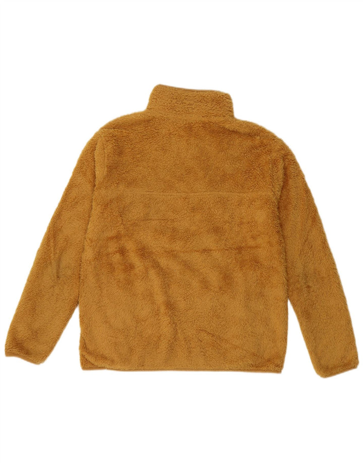 Maglione in pile da donna con collo con zip Eddie Bauer UK 10 piccolo poliestere giallo