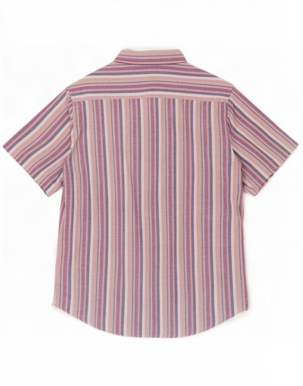 Americanino Mens Short Sleeve Shirt XL Purple Striped Linen