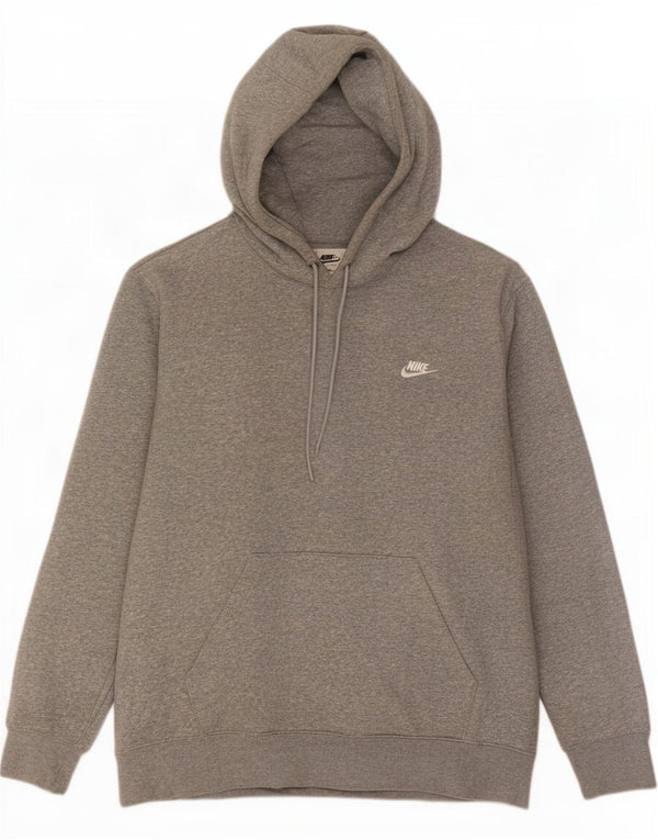 Felpa con cappuccio da uomo Nike Large in cotone chiazzato grigio