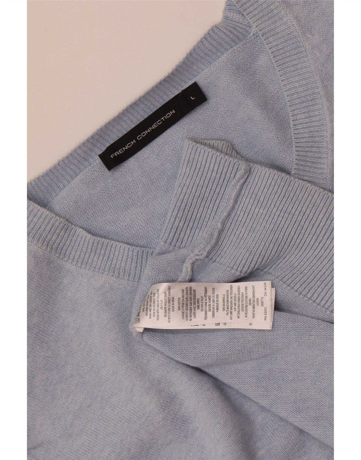 Maglione maglione girocollo da uomo French Connection grande cotone blu