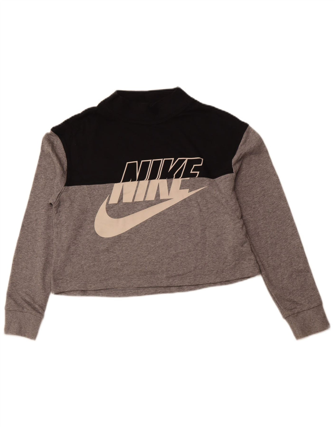 Felpa corta NIKE per ragazze, vestibilità standard, 13-14 anni, XL, grigia