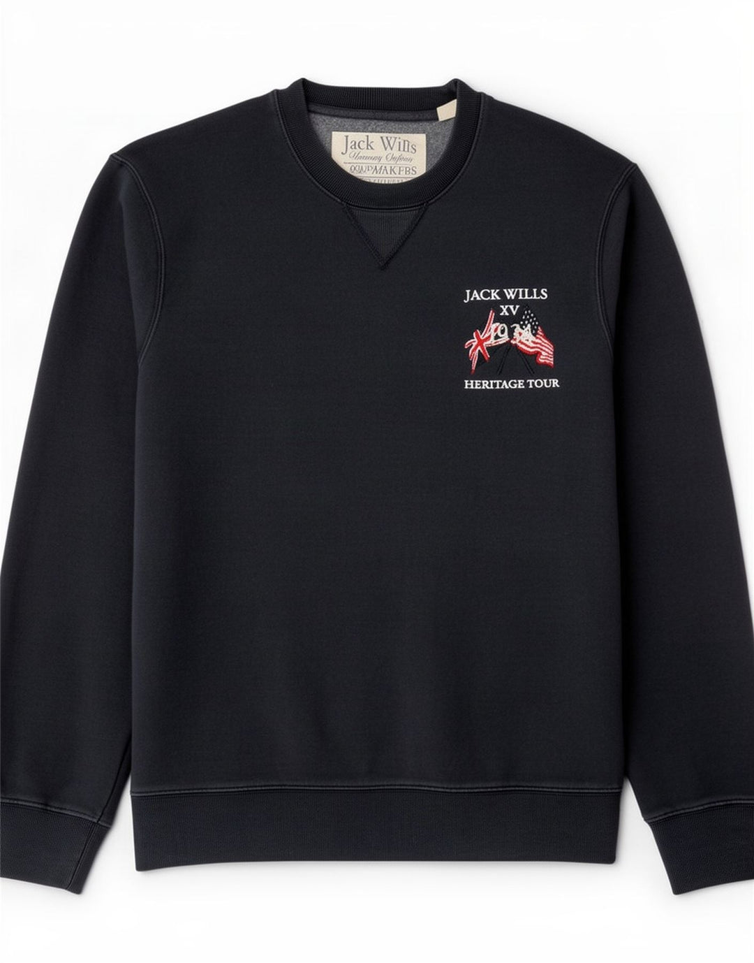 Felpa grafica da uomo Jack Wills Maglione medio in cotone blu navy